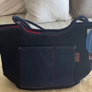 Candie's Denim and Red Tote Bag